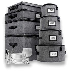 HOMELUX THEORY 8-piece china storage box viewed from the top showing sturdy handles.