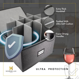 HOMELUX THEORY coffee mug storage keeps mugs secure during transport.