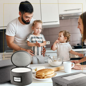 HOMELUX THEORY cushioned interior padding protecting dinnerware during storage.