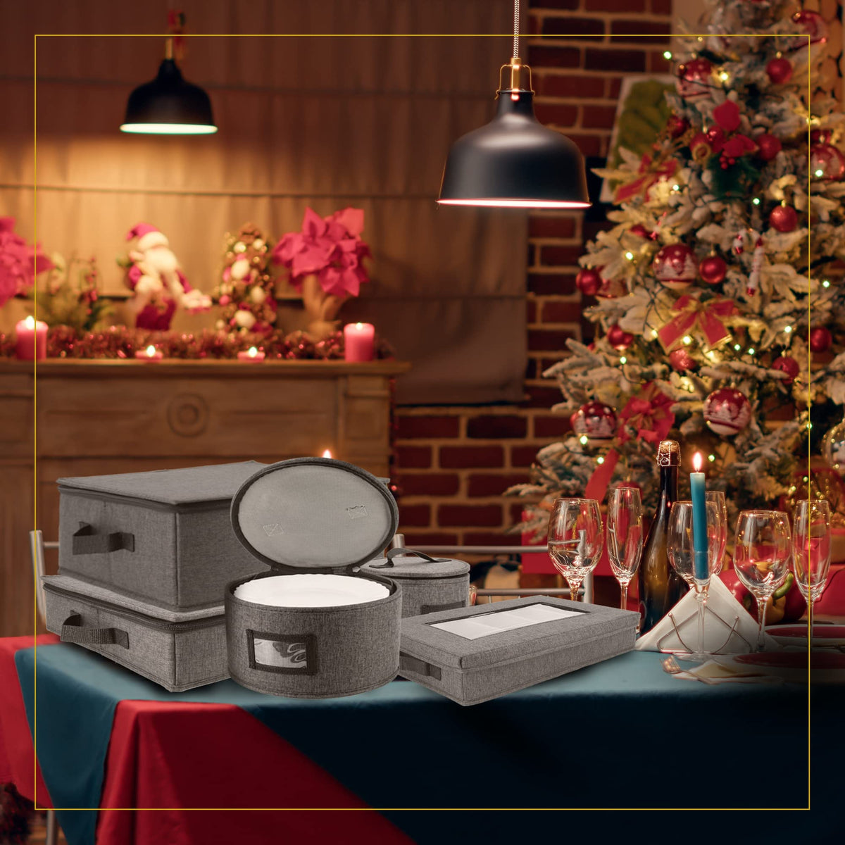 HOMELUX THEORY durable hard shell design ideal for stackable storage.