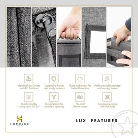 HOMELUX THEORY flatware storage compartments neatly organized for utensils.