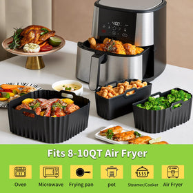 HOMELYLIFE Whole-square liner handles large items like fried chicken with even heat