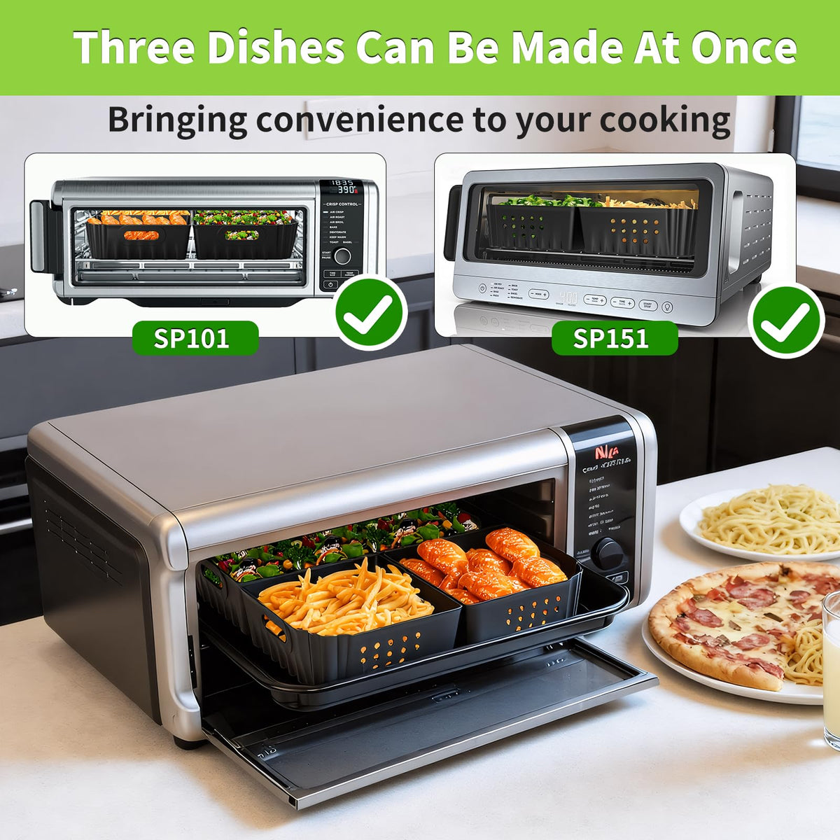 HOMELYLIFE rectangular non-stick liner eases cleanup after cooking.