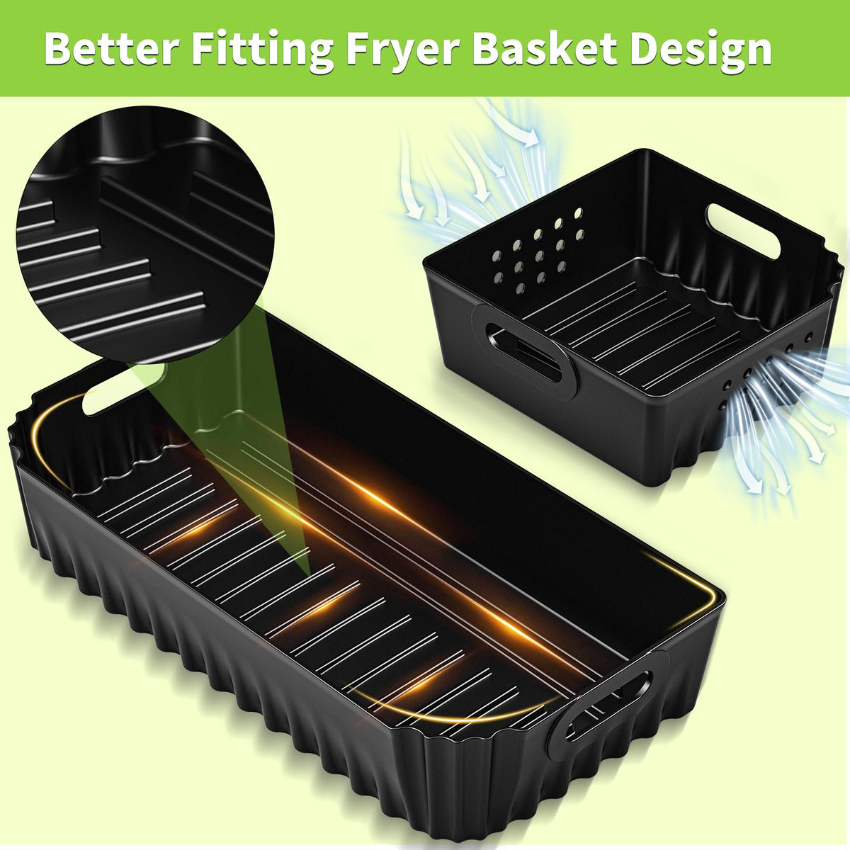 HOMELYLIFE square perforated liner enhances airflow for balanced roasting.