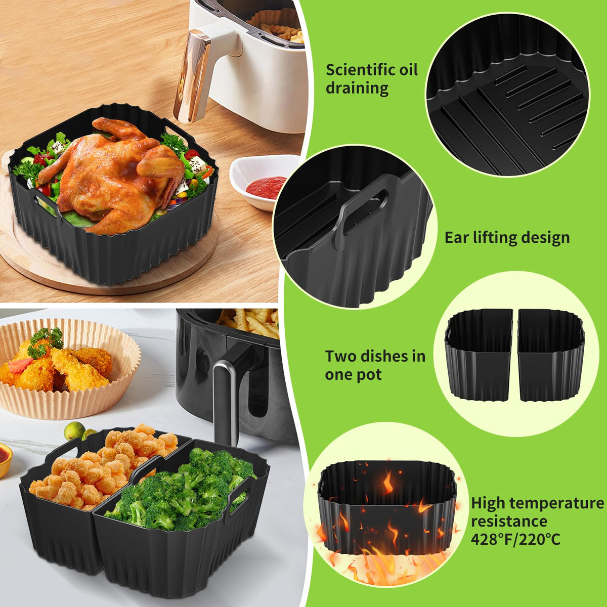 HOMELYLIFE Versatile silicone liners usable in ovens, microwaves, and steamers