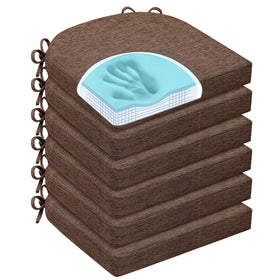 HOMELYSIAN chair cushions with non-slip bottom and ties keep dining chairs steady.