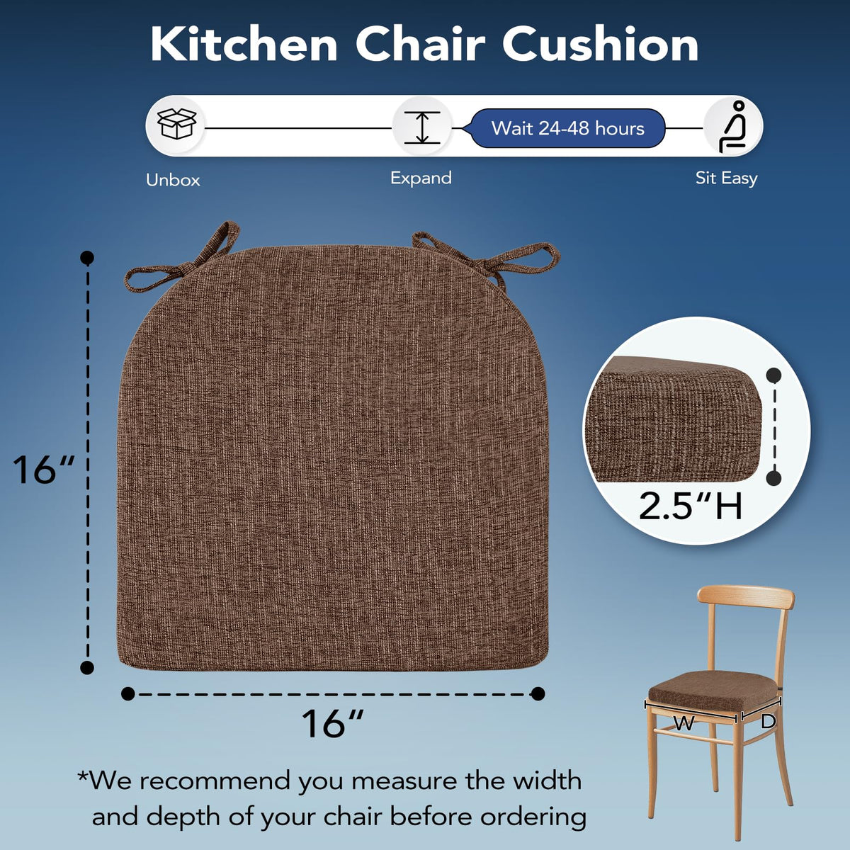HOMELYSIAN memory foam top layer contours for comfortable seating.