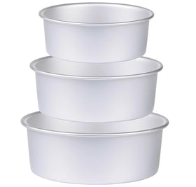 HomeMall round cake pan set 6-inch view, even heat for consistent mini layer cakes.