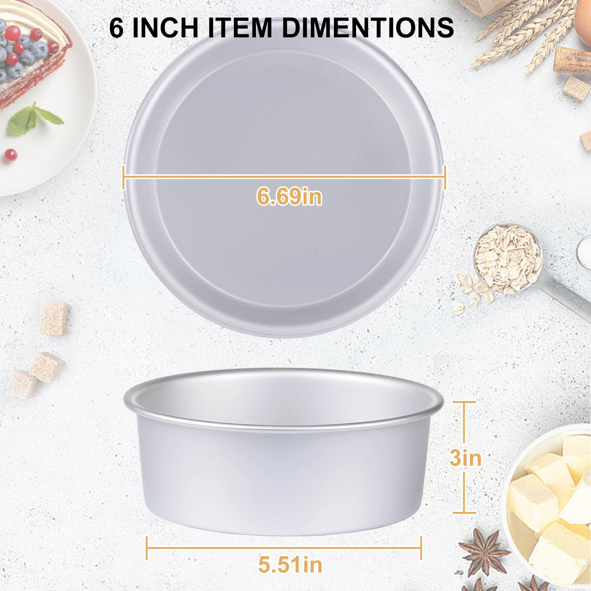 HomeMall versatile baking pans, suitable for ice cream cakes, brownies, and quiches.