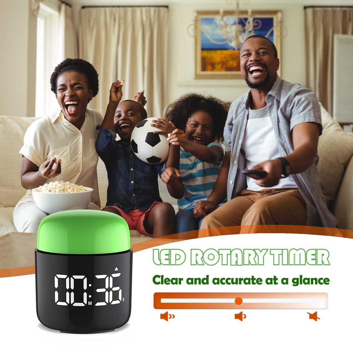 Homemelinda Table Twist Timer LED display clearly shows remaining time day and night.