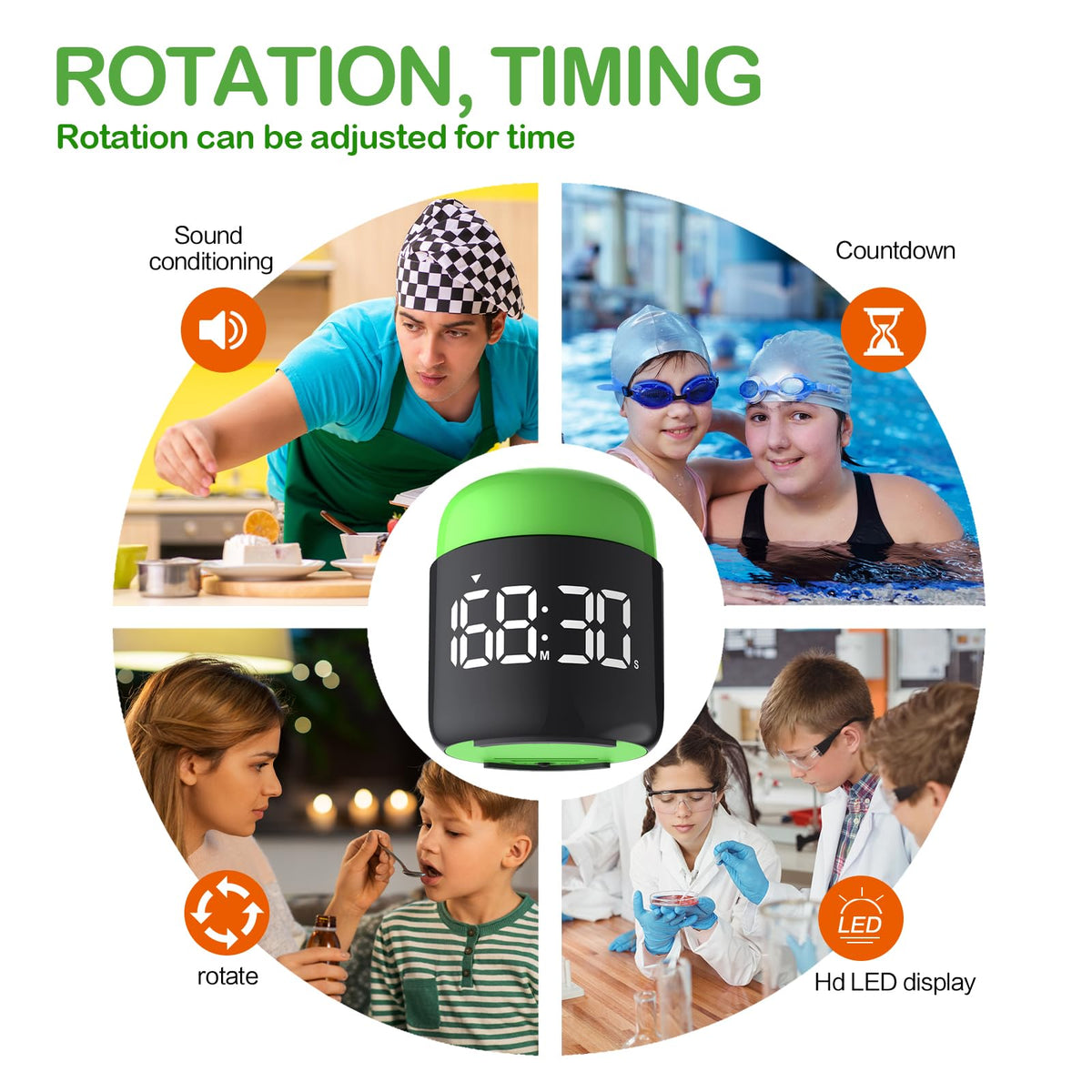 Homemelinda Table Twist Timer lets you choose silent, medium, or loud alarms.