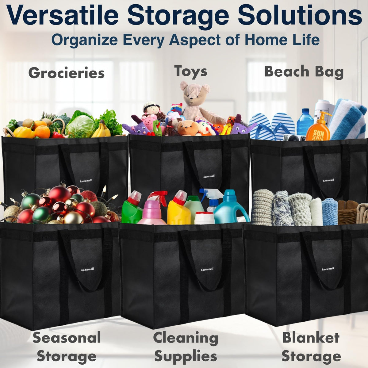 Homemell H6 snap base keeps bags flat and organized