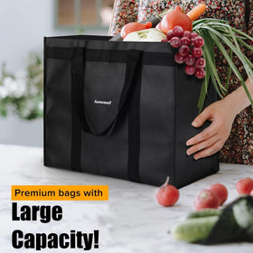 Homemell large capacity tote with gussets for bulky items