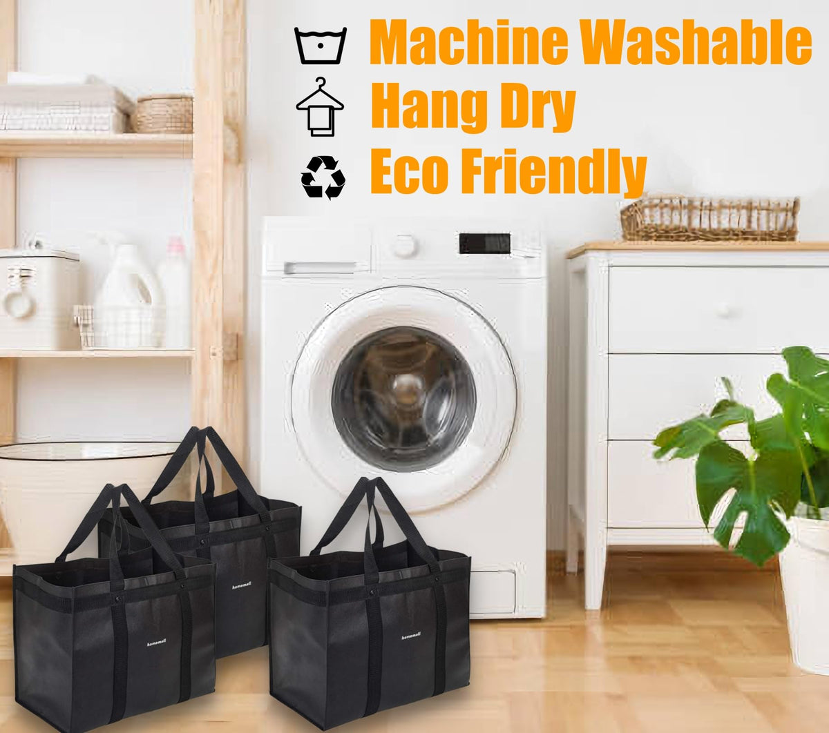 Homemell six pack of reusable bags for daily use
