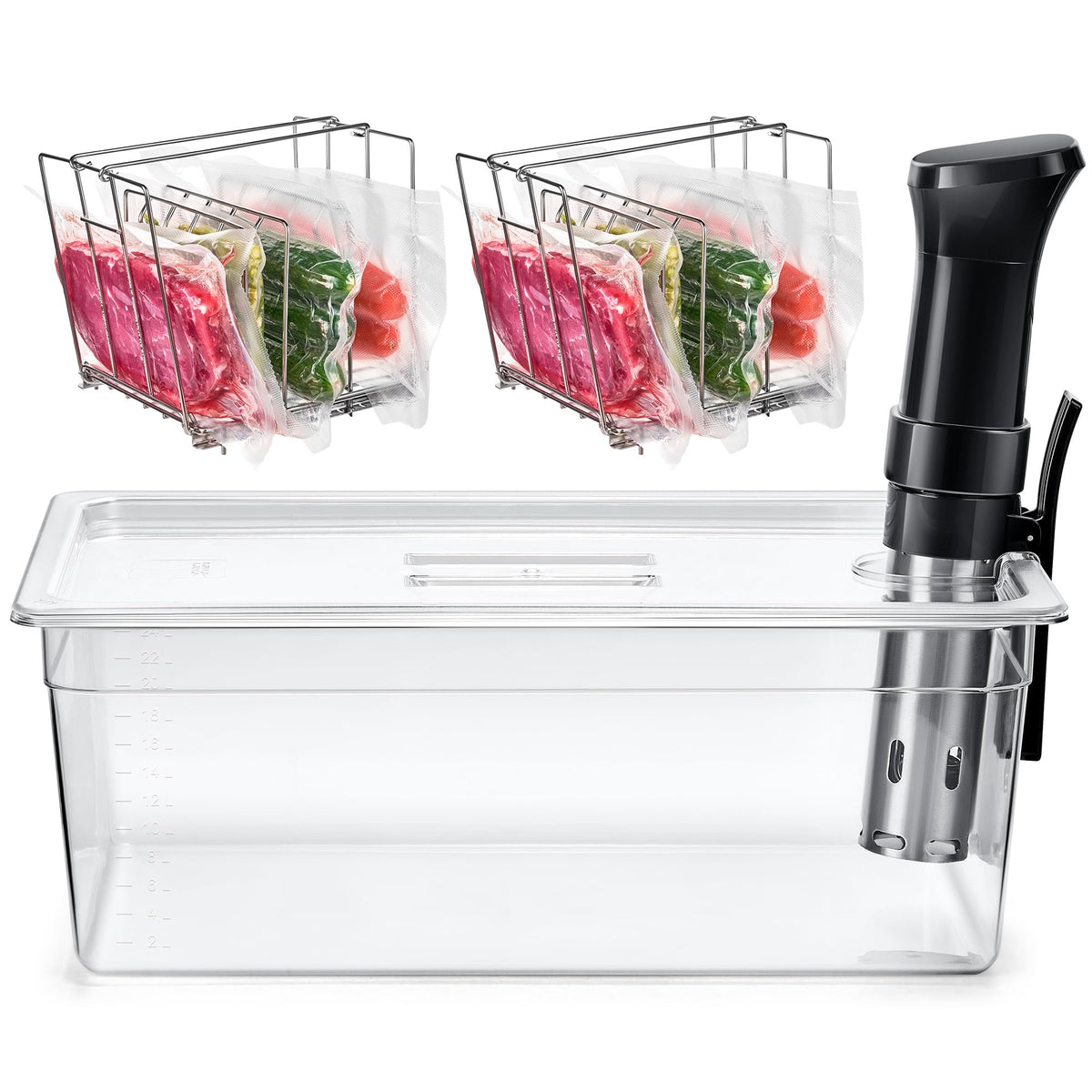 HOMENOTE bundle contents shown: 26 Qt container, racks, sleeve, recipes