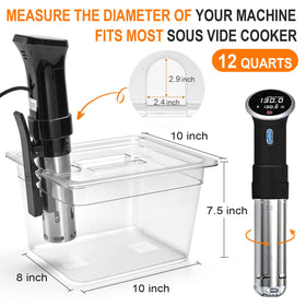 HOMENOTE lid with pre-cut holes demonstrates compatibility with popular sous vide devices
