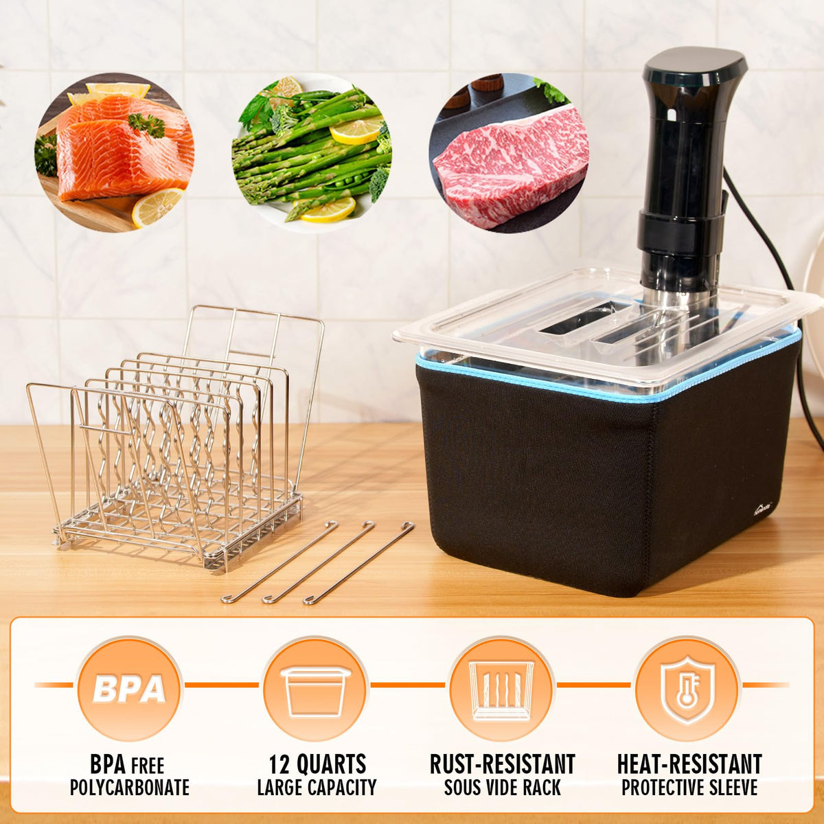 HOMENOTE neoprene sleeve preserves heat for faster, energy-efficient cooking