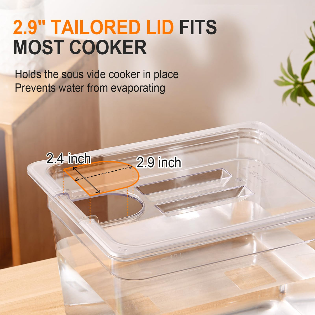 HOMENOTE container fits most sous vide cookers for secure water bath