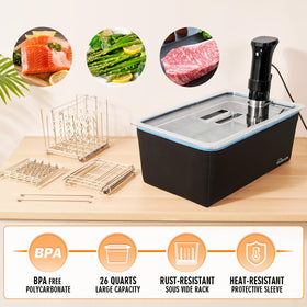HOMENOTE two sous vide racks keep bags submerged for even cooking