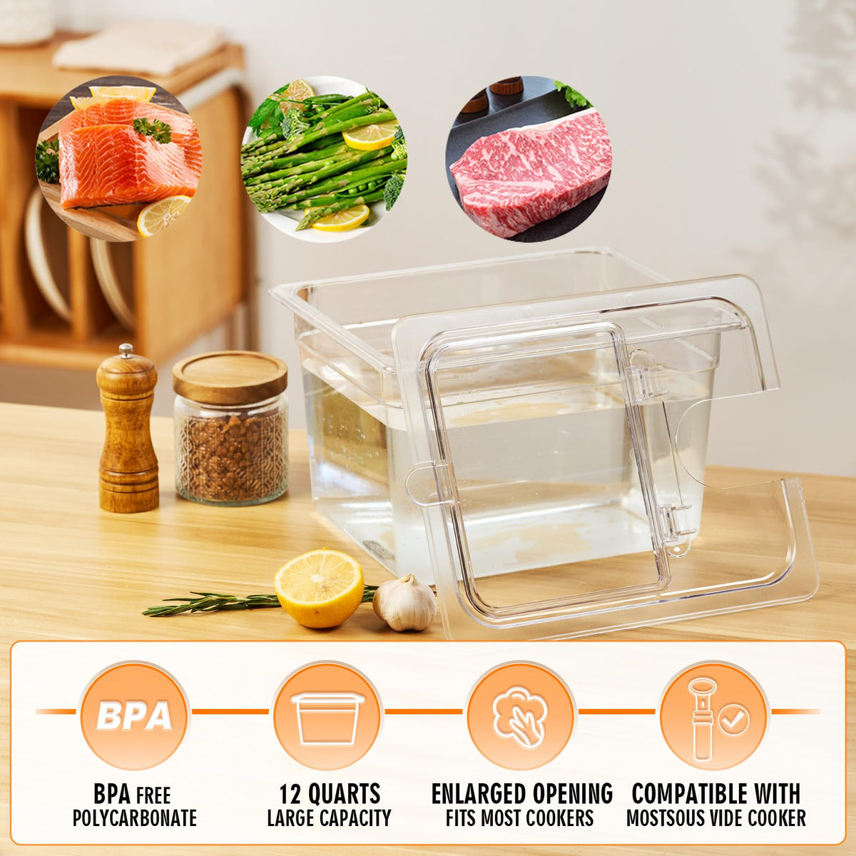 HOMEMOTE built-in water level scale aids precise measurement