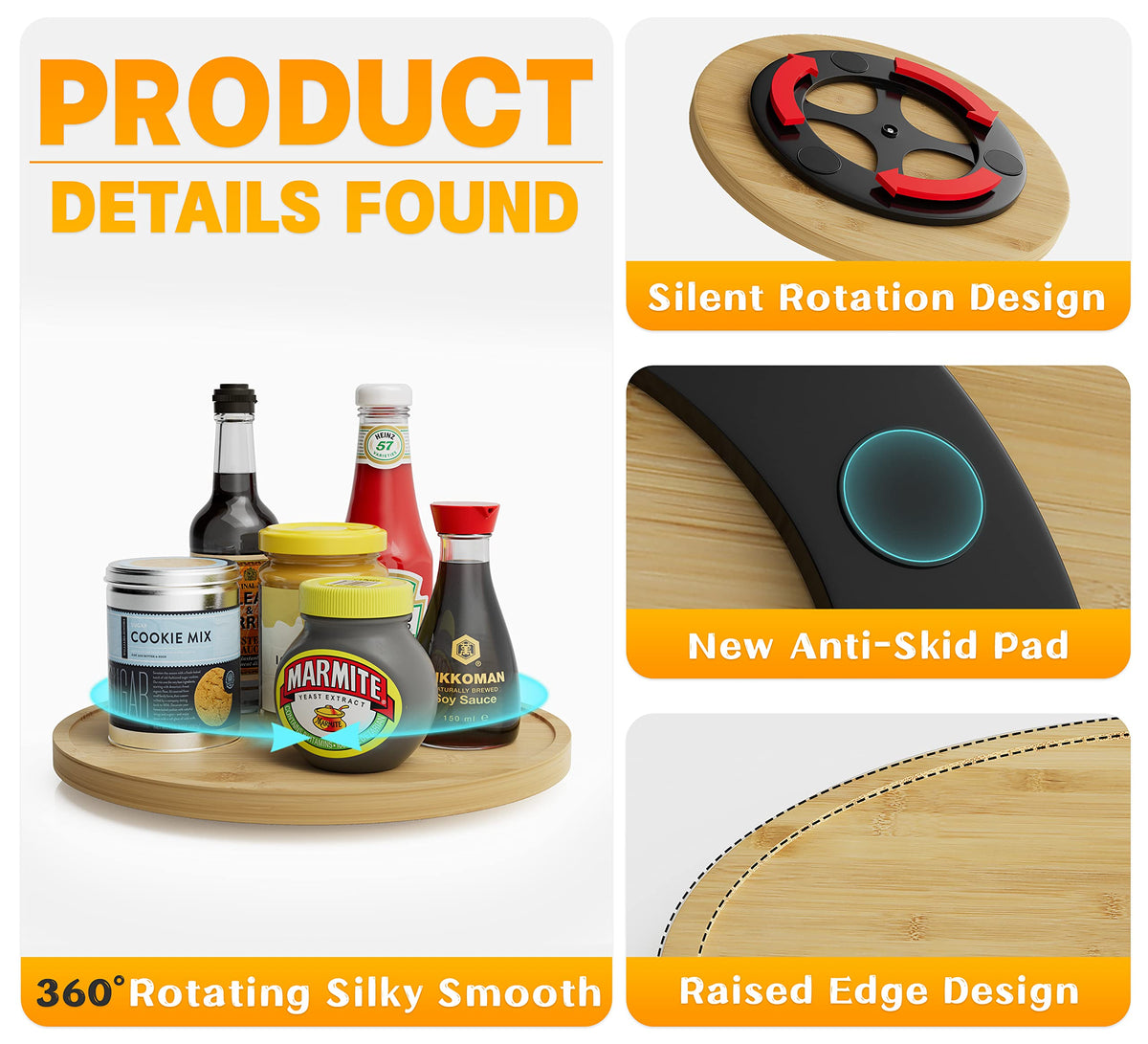 Homerays Lazy Susan helps organize table essentials like napkins and condiments with style.