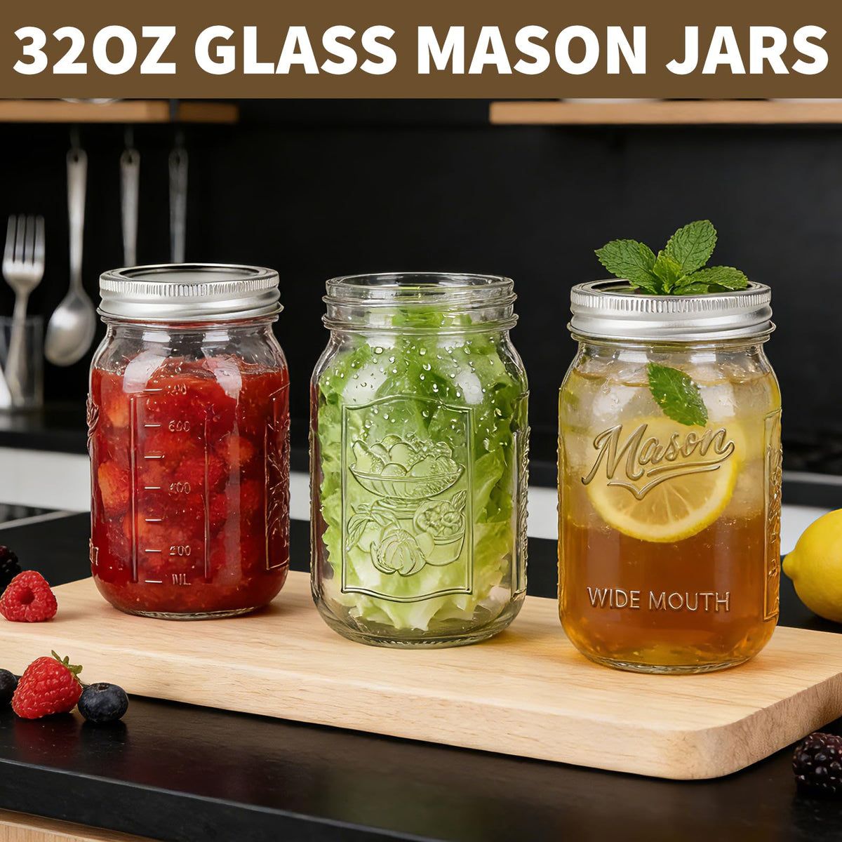 Homerove jar with embossed measurements for precise portioning.