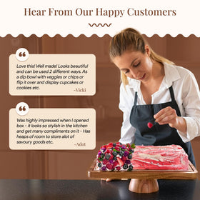 HOMESPHERE acacia wood bake display suitable for desserts