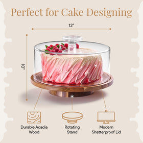 HOMESPHERE cake decorating turntable aids precise frosting on 12-inch cakes.