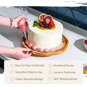 HOMESPHERE cake dome preserves freshness while showcasing pastries and cheeses.