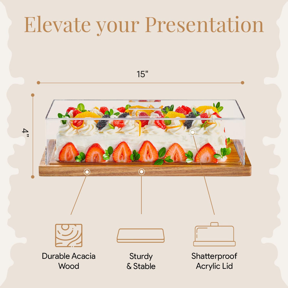Homesphere rectangle serving tray with lid fits compact spaces