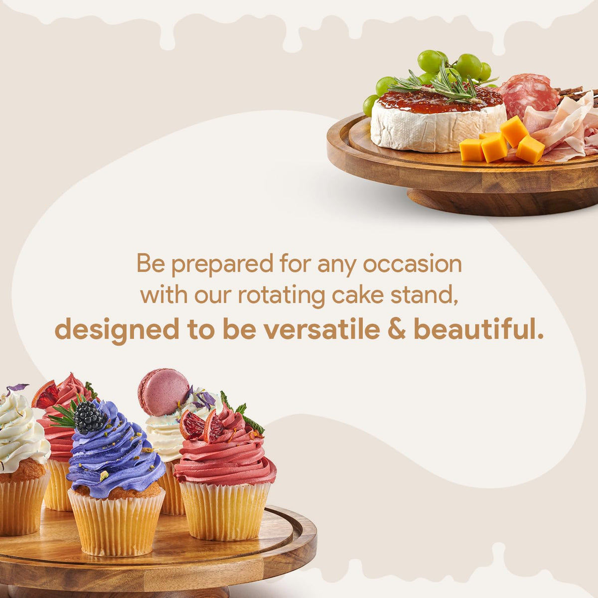 HOMESPHERE round cake holder with lid creates a chic centerpiece for any event.