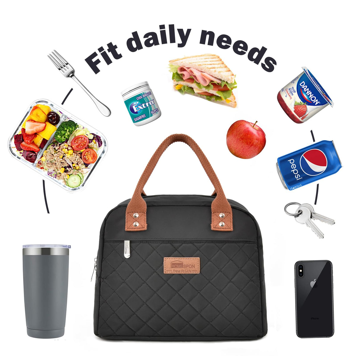 HOMESPON reinforced bottom supports heavier items for daily use.