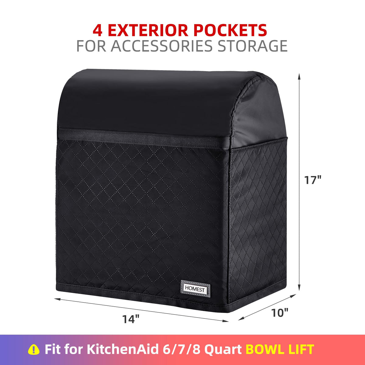 HOMEST dust cover side pocket storage for accessories stays organized.
