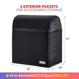 HOMEST dust cover side pocket storage for accessories stays organized.