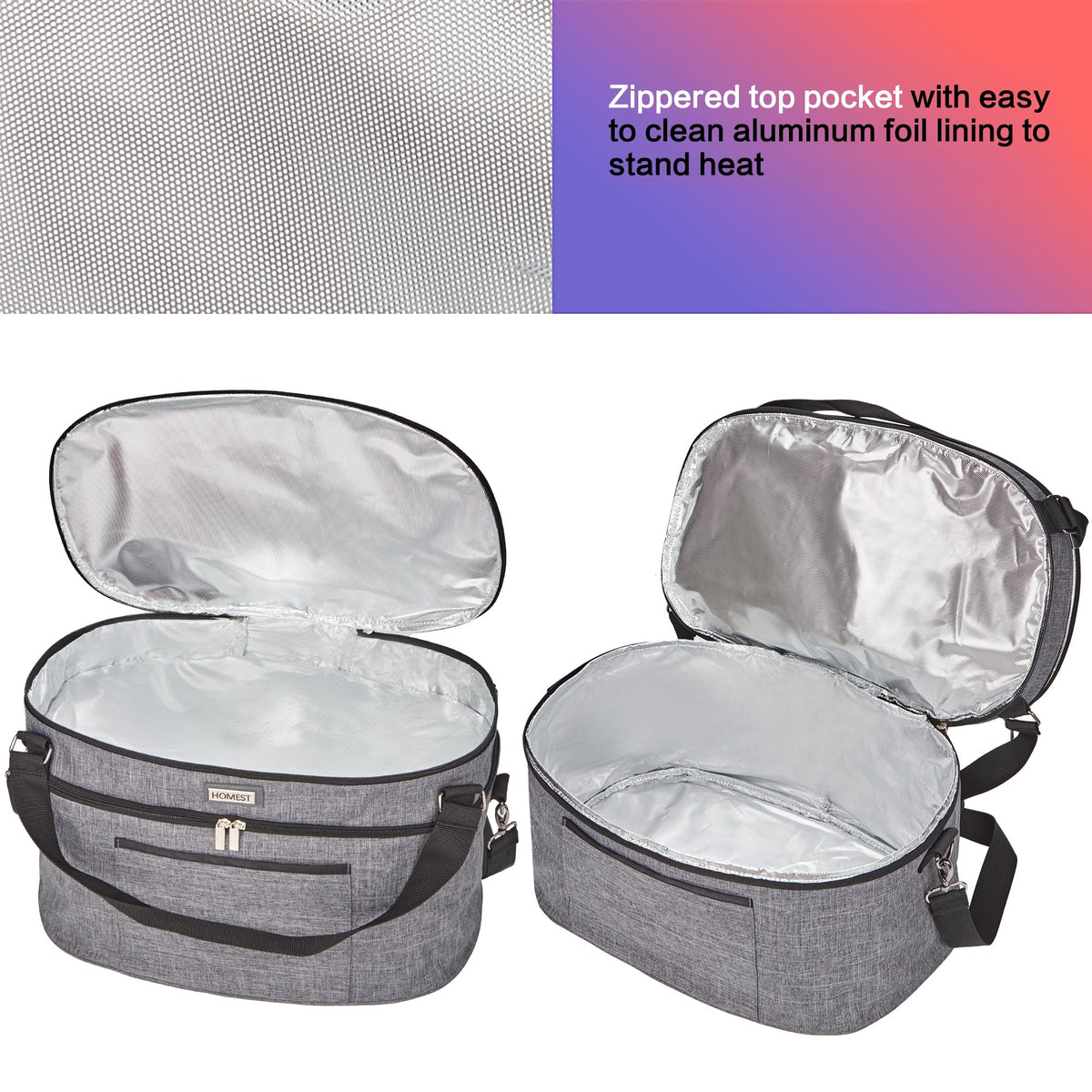 HOMEST 18.5 x 12 x 11 inch bag fits 6-8 quart crocks securely.