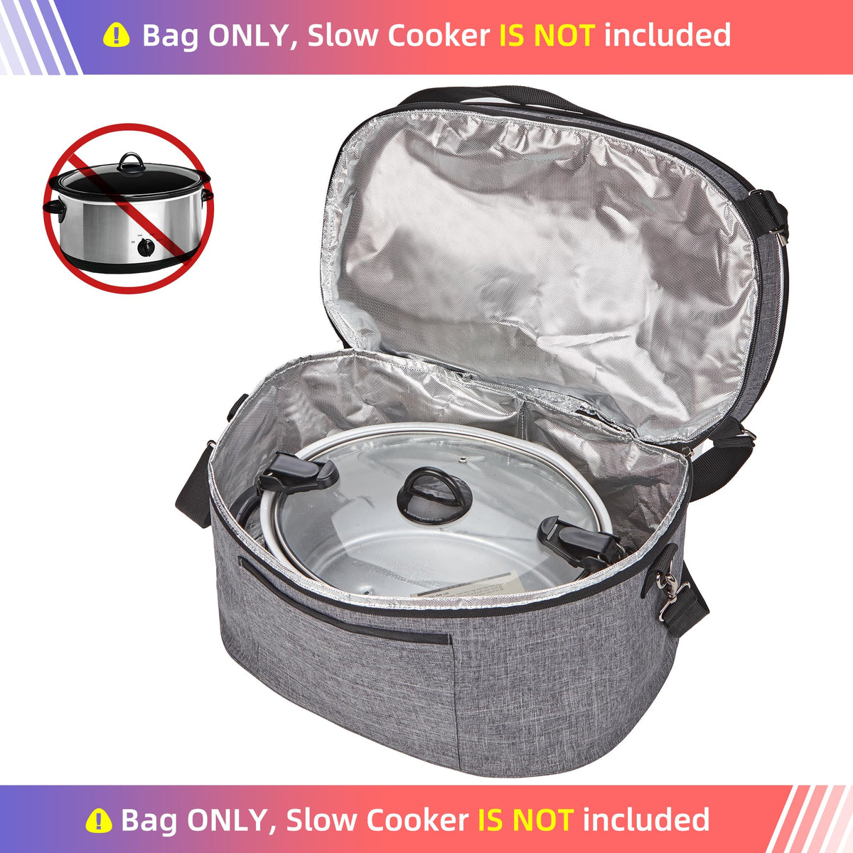 HOMEST insulated liner keeps meals warm during travel.