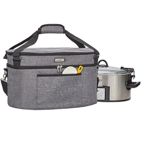 HOMEST slow cooker bag top-compartment for easy packing and organization.