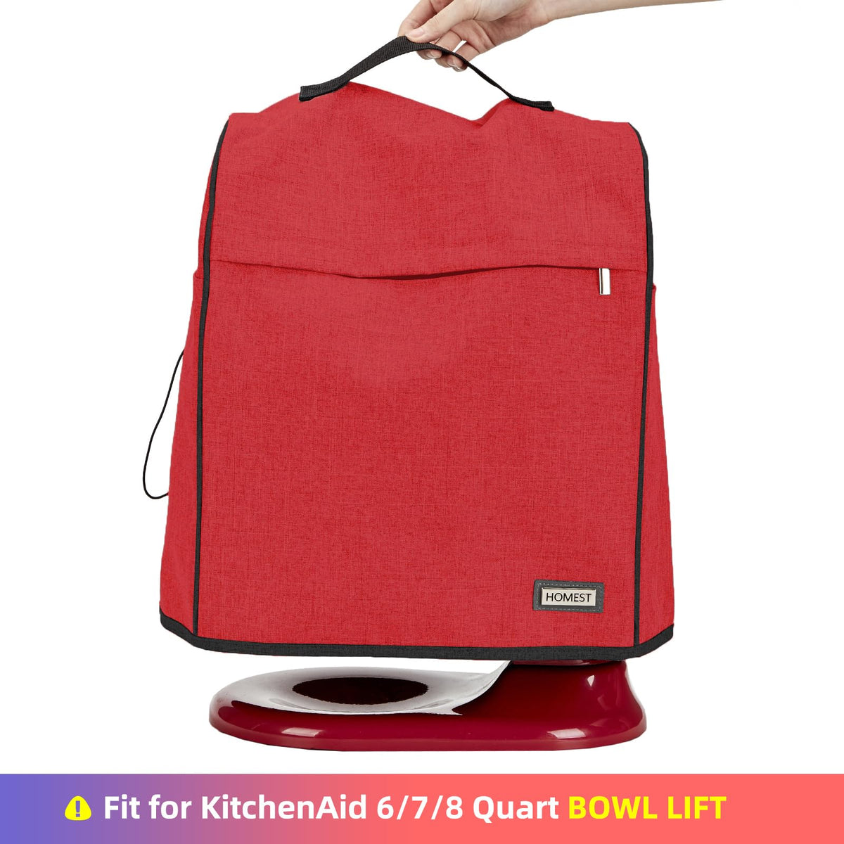 HOMEST dust-protection cover for KitchenAid in red with interior padding