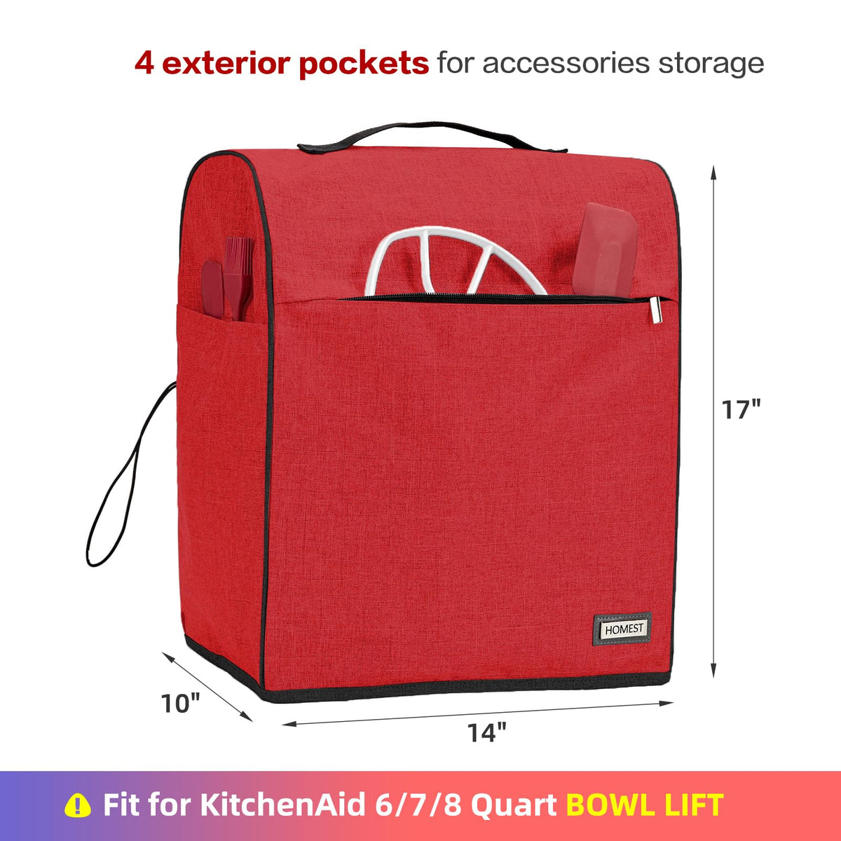 HOMEST cover featuring zipper pocket for accessories organization