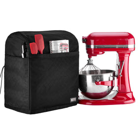 HOMEST quilted dust cover for a 6 qt stand mixer with bowl lift, black.