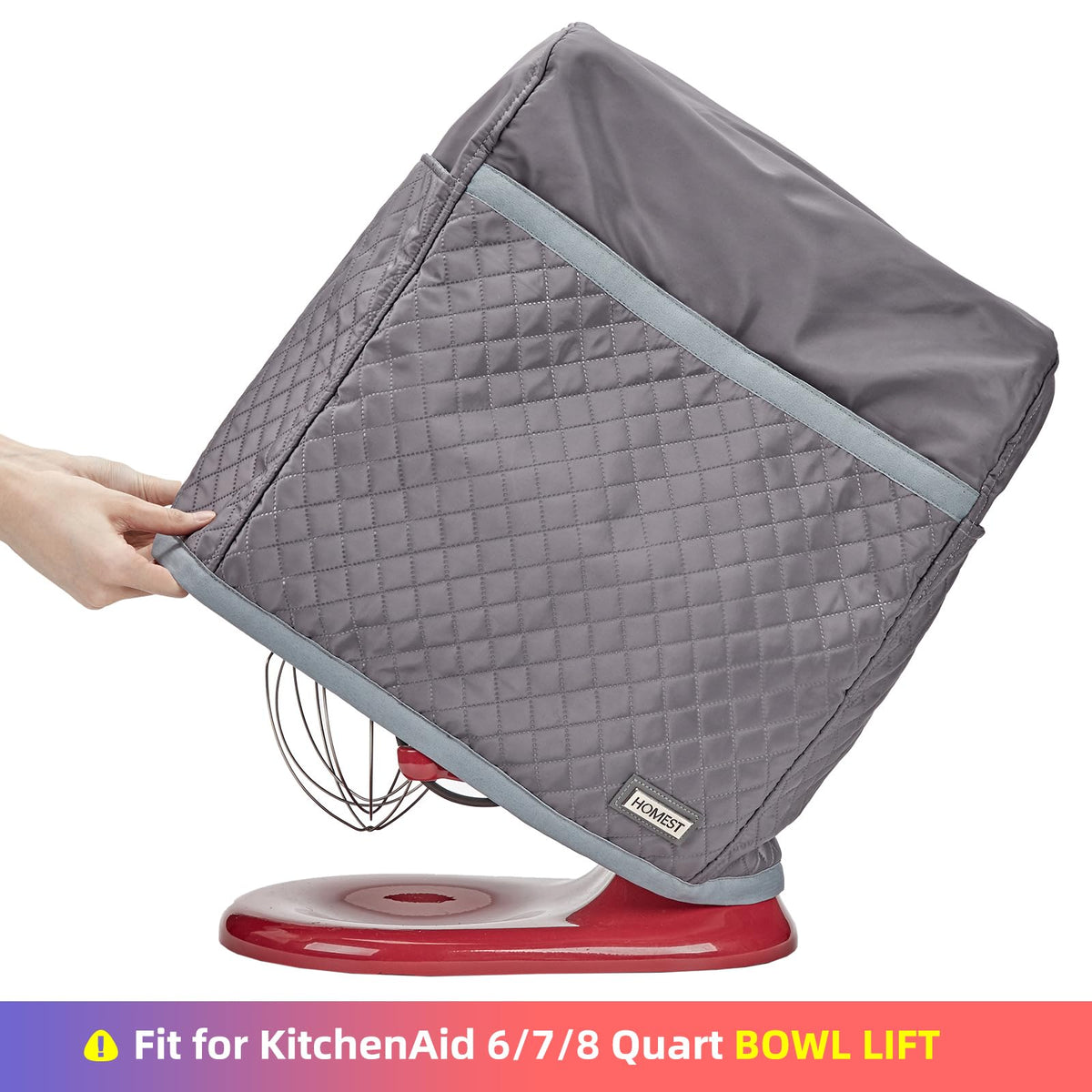 HOMEST quilted dust cover with pockets keeps accessories organized and protected