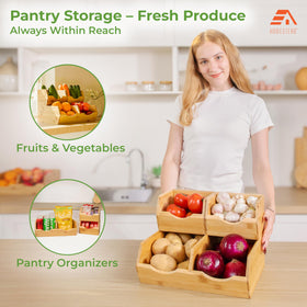 HOMESTEAD potato storage bin keeps tubers organized and accessible.