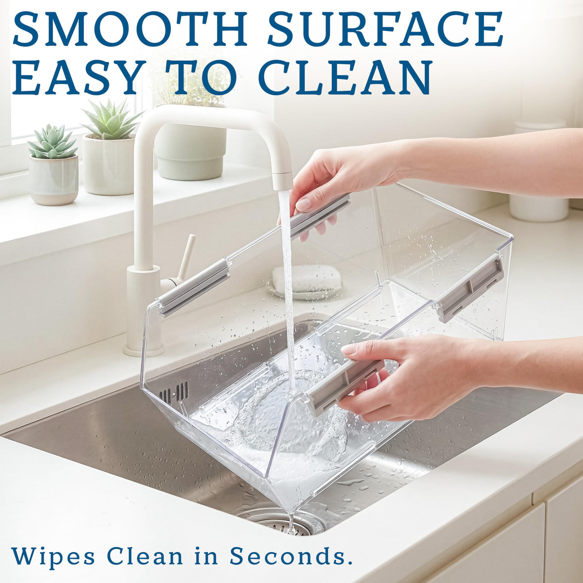 HOMESTEAD clear durable plastic bin with visibility and durability.
