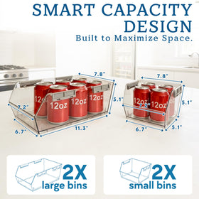 HOMESTEAD stackable bins maximize vertical storage space.