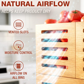HOMESTEAD vented sides promote airflow to keep produce fresh.