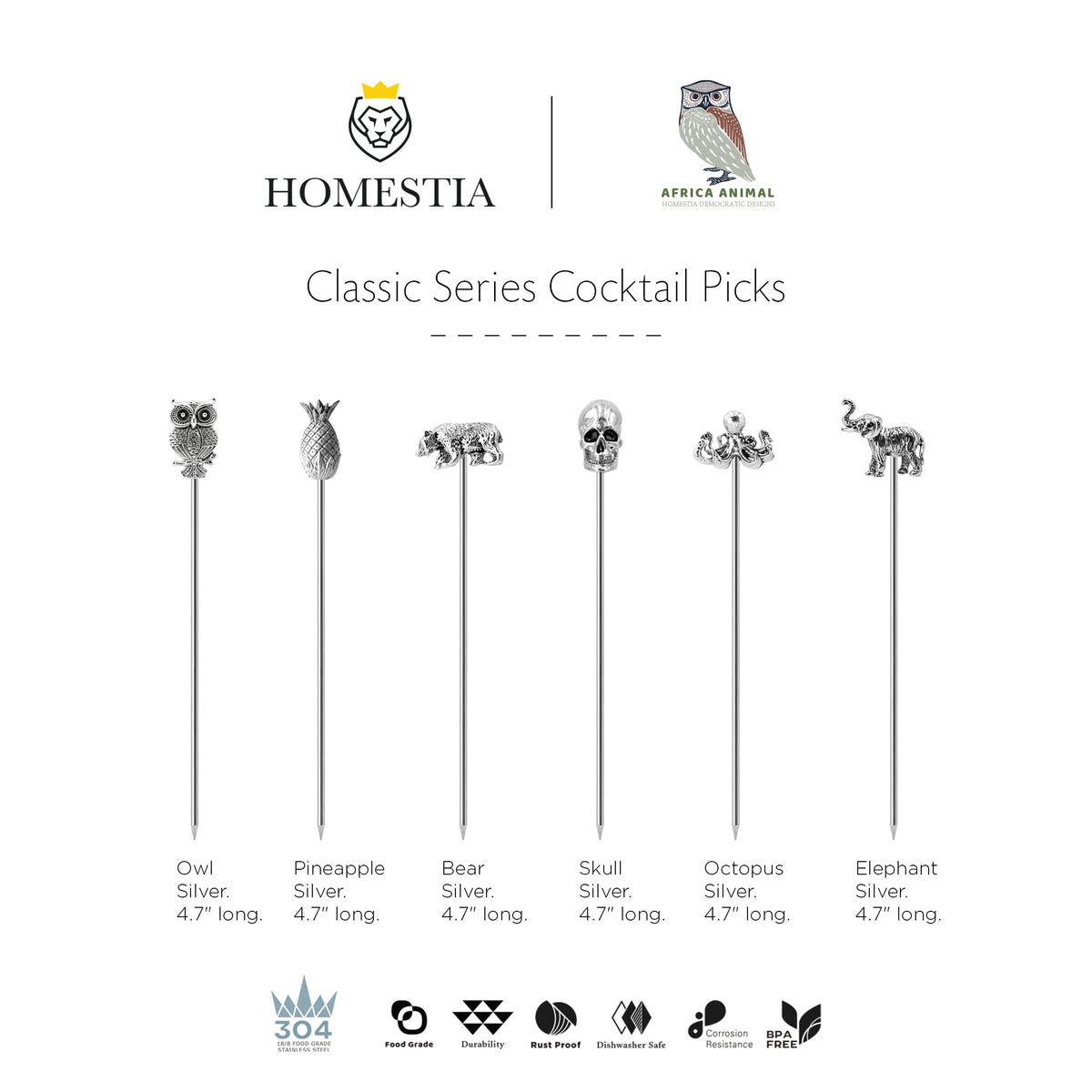 Homestia 6-piece set for home bars and entertaining