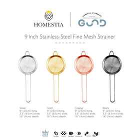 Homestia easy-clean, dishwasher-safe strainer for quick kitchen cleanup.