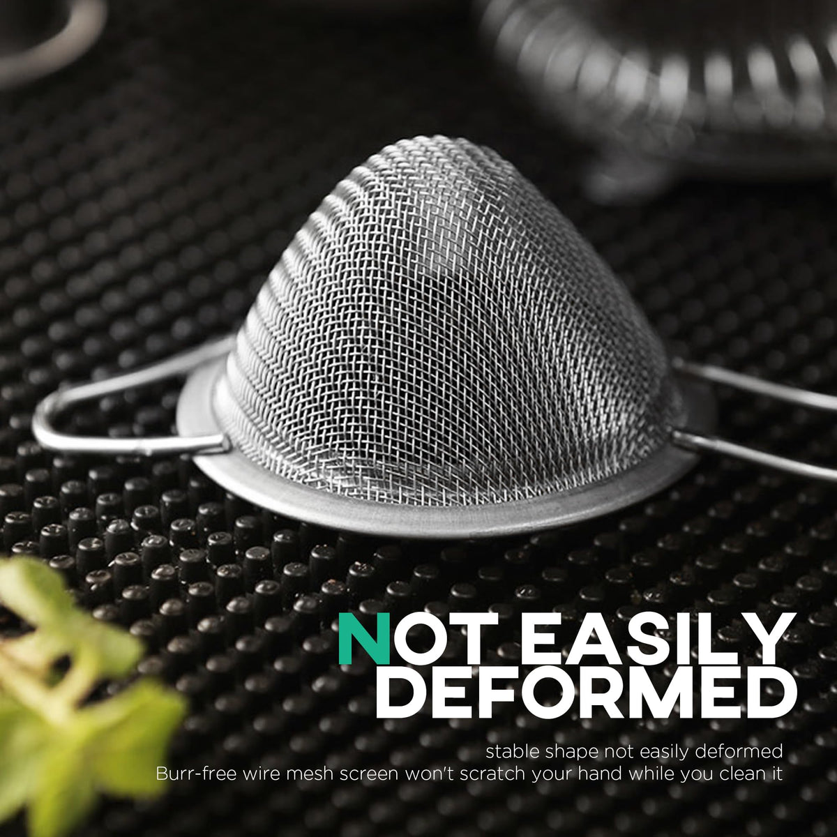 Homestia double-mesh strainer ideal for flour sifting and baking prep.