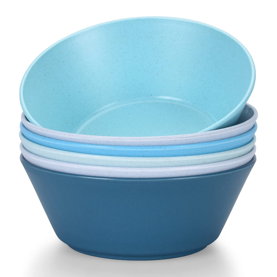 Homestockplus 32-ounce bowls, lightweight and unbreakable, ideal for family meals.