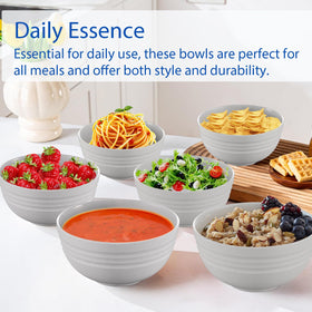 Homestockplus beige wheat straw bowls shown on table, eco friendly
